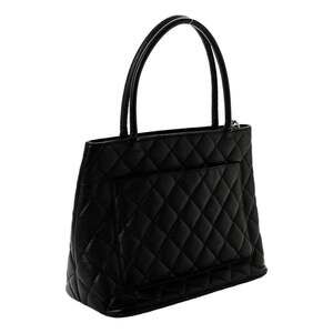 Chanel Medallion Tote in Black Quilted Caviar